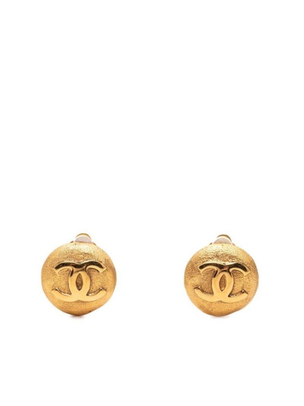 Chanel CC Logo Earrings Gold Plated